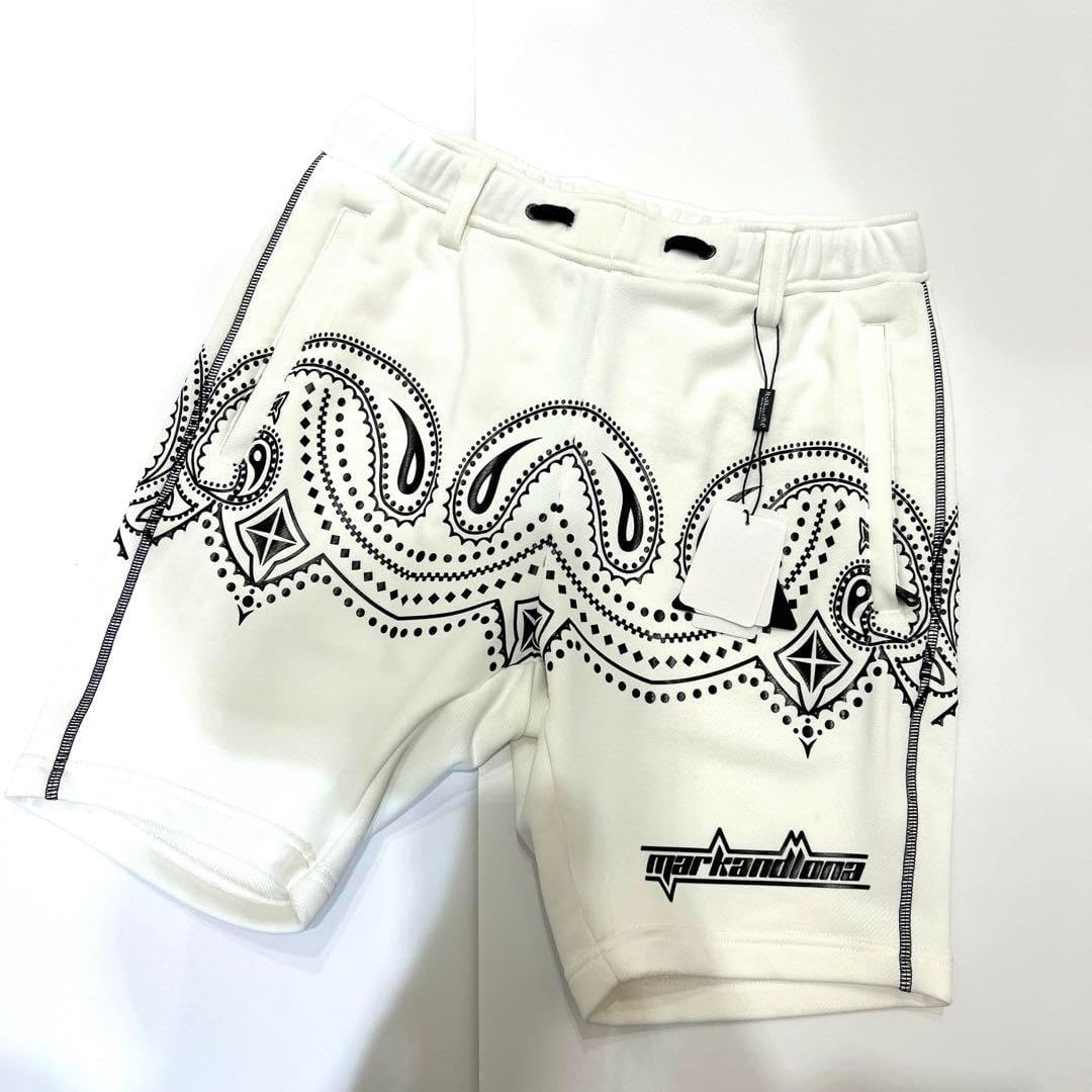 美品　MARK&LONA マークアンドロナ　ハーフパンツ44 MARK&LONA マークアンドロナ ハーフパンツ ベージュ×ネイビー サイド